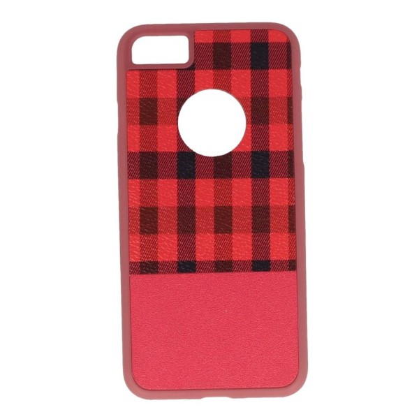 Back Cover Θήκη Σιλικόνης Με Σχέδιο Καρέ Κόκκινο (Iphone 7 & Iphone 8 & Iphone SE 2020 & Iphone SE 2022)