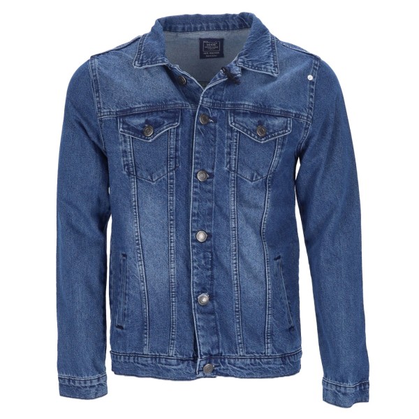 Hacker Jeanswear Ανδρικό Τζιν Τζάκετ σε Μπλε Χρώμα