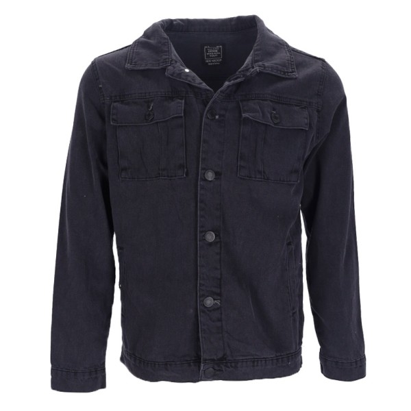 Hacker Jeanswear Ανδρικό Τζιν Τζάκετ σε Σκούρο Γκρι Χρώμα