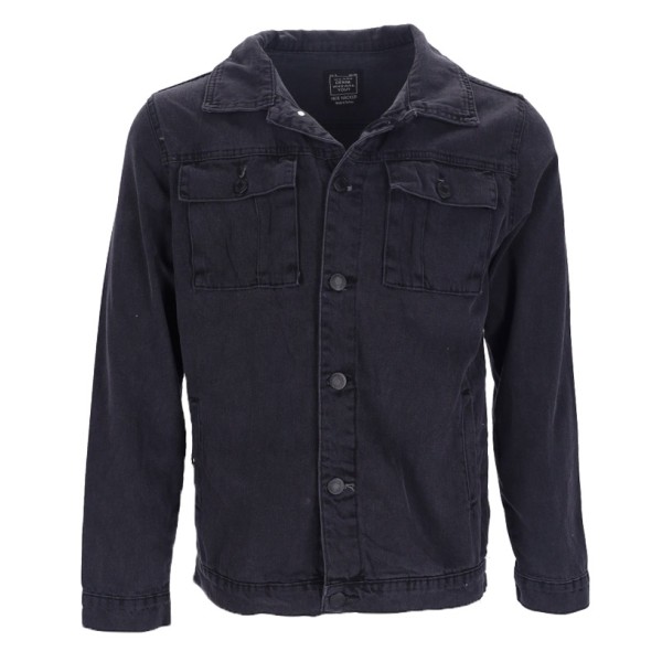 Hacker Jeanswear Men's Denim Jacket in Dark Grey Colour