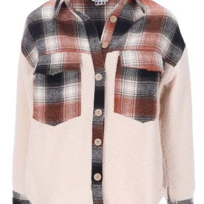 REJI MB23K16289 Women's Plaid Overshirt