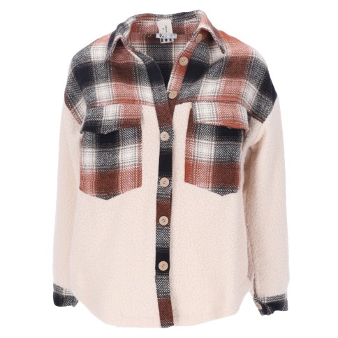 REJI MB23K16289 Women's Plaid Overshirt