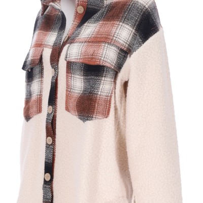 REJI MB23K16289 Women's Plaid Overshirt