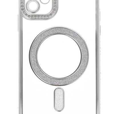 Back Cover Θήκη Σιλικόνης Με Τζαμάκι Κάμερας, Magsafe, Στρασάκια Και Γκλίτερ (Iphone 12)