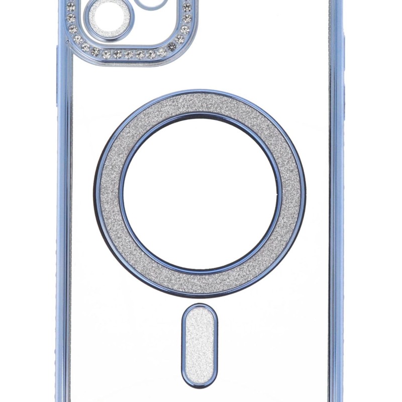 Back Cover Θήκη Σιλικόνης Με Τζαμάκι Κάμερας, Magsafe, Στρασάκια Και Γκλίτερ (Iphone 12)