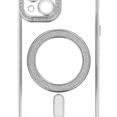 Back Cover Θήκη Σιλικόνης Με Τζαμάκι Κάμερας, Magsafe, Στρασάκια Και Γκλίτερ (Iphone 13)