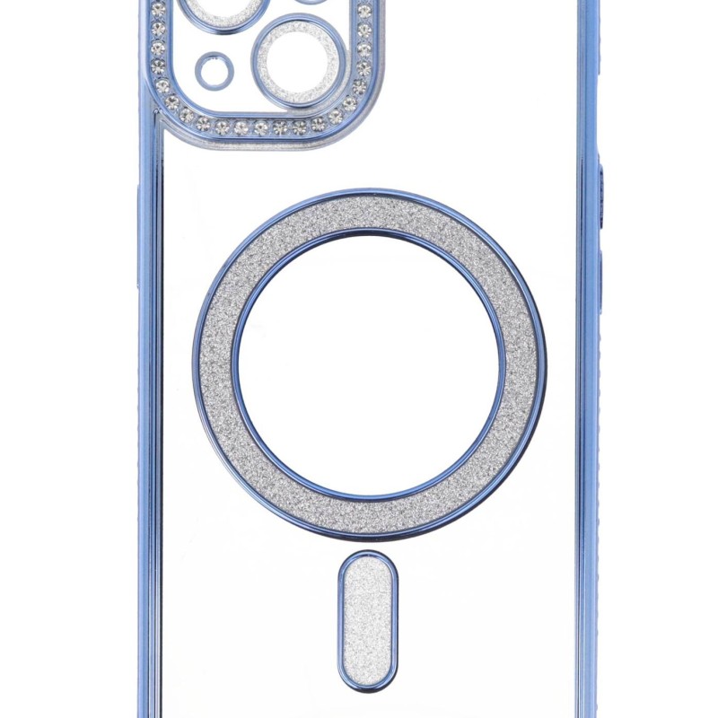 Back Cover Θήκη Σιλικόνης Με Τζαμάκι Κάμερας, Magsafe, Στρασάκια Και Γκλίτερ (Iphone 13)
