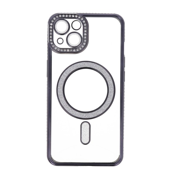 Back Cover Θήκη Σιλικόνης Με Τζαμάκι Κάμερας, Magsafe, Στρασάκια Και Γκλίτερ (Iphone 13)