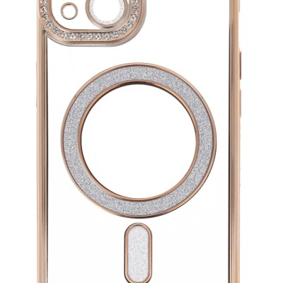 Back Cover Θήκη Σιλικόνης Με Τζαμάκι Κάμερας, Magsafe, Στρασάκια Και Γκλίτερ (Iphone 13)