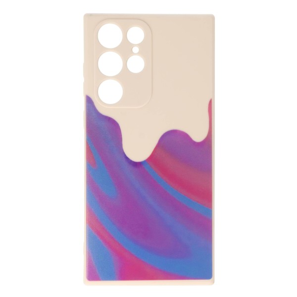 Back Cover Θήκη Σιλικόνης Με Σχέδιο Εκρού (Samsung Galaxy S22 Ultra)