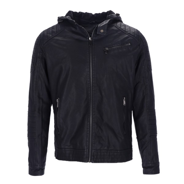 5EVEN STAR Men's Leather Jacket with Inner Lining 5EVEN STAR Men's Leather Jacket with Inner Lining