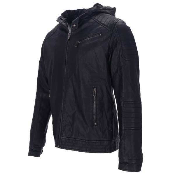 5EVEN STAR Men's Leather Jacket with Inner Lining 5EVEN STAR Men's Leather Jacket with Inner Lining