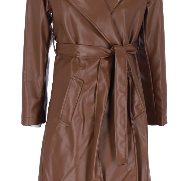 Pakta Women's Leather Look Trench Coat Pakta Women's Leather Look Trench Coat