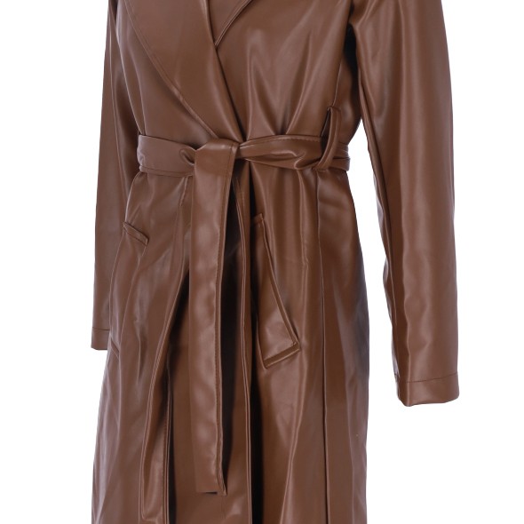 Pakta Women's Leather Look Trench Coat Pakta Women's Leather Look Trench Coat