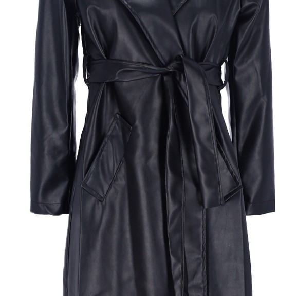 Pakta Women's Leather Look Trench Coat Pakta Women's Leather Look Trench Coat