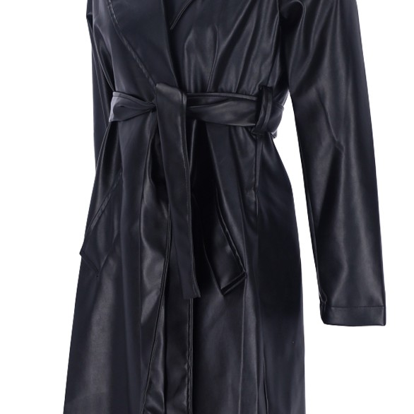 Pakta Women's Leather Look Trench Coat Pakta Women's Leather Look Trench Coat