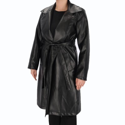 Pakta Women's Leather Look Trench Coat
