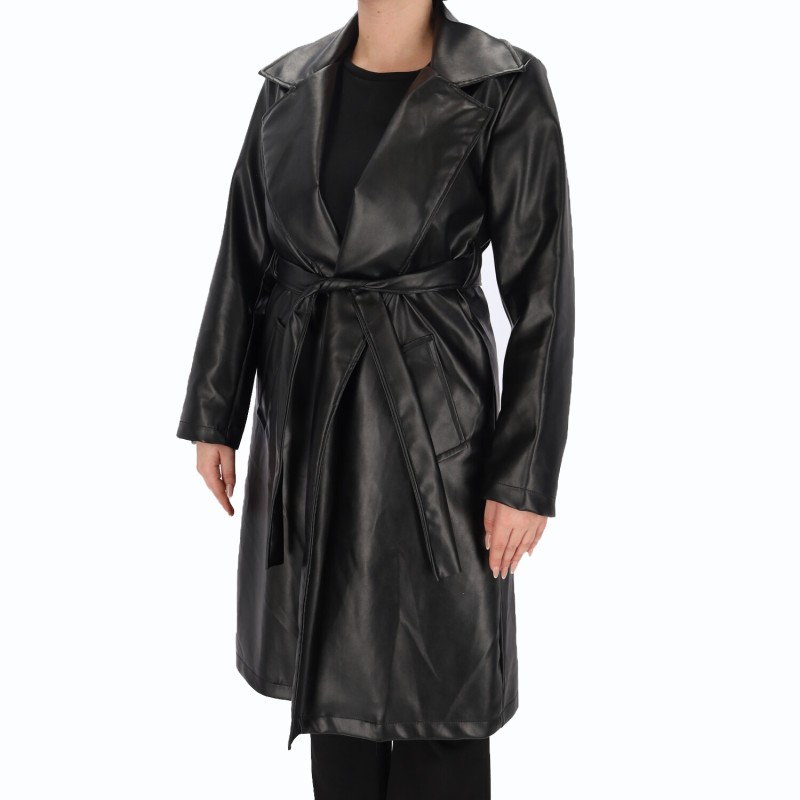 Pakta Women's Leather Look Trench Coat Pakta Women's Leather Look Trench Coat