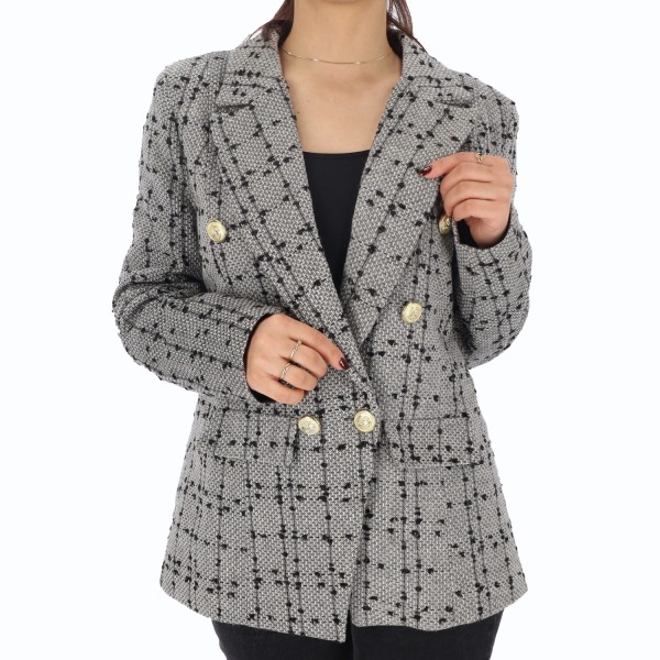 Pakta Women's Tweed Button Down Jacket