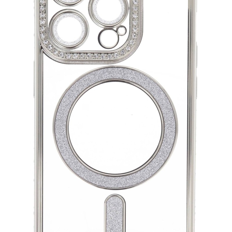 B.D.L Back Cover Θήκη Σιλικόνης Με Τζαμάκι Κάμερας, Magsafe, Στρασάκια Και Γκλίτερ (Iphone 15 Pro)