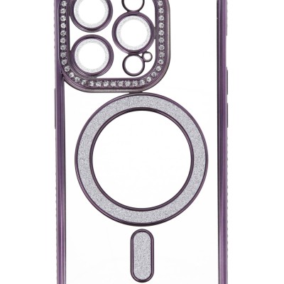B.D.L Back Cover Θήκη Σιλικόνης Με Τζαμάκι Κάμερας, Magsafe, Στρασάκια Και Γκλίτερ (Iphone 15 Pro)