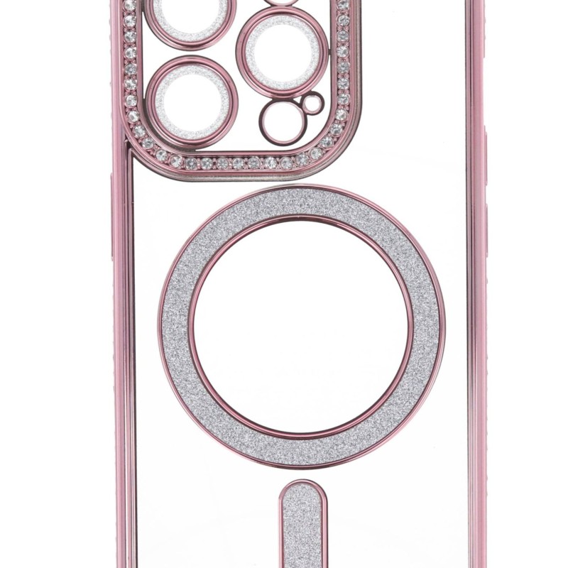 B.D.L Back Cover Θήκη Σιλικόνης Με Τζαμάκι Κάμερας, Magsafe, Στρασάκια Και Γκλίτερ (Iphone 15 Pro)