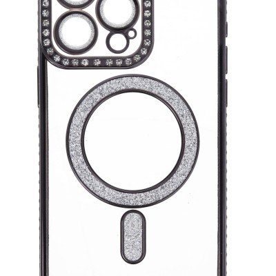 B.D.L Back Cover Θήκη Σιλικόνης Με Τζαμάκι Κάμερας, Magsafe, Στρασάκια Και Γκλίτερ (Iphone 15 Pro Max)