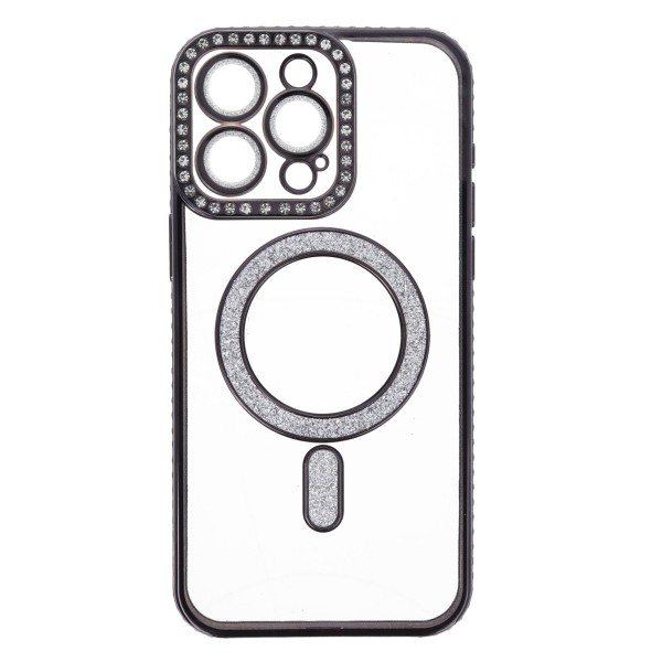 B.D.L Back Cover Θήκη Σιλικόνης Με Τζαμάκι Κάμερας, Magsafe, Στρασάκια Και Γκλίτερ (Iphone 15 Pro Max)