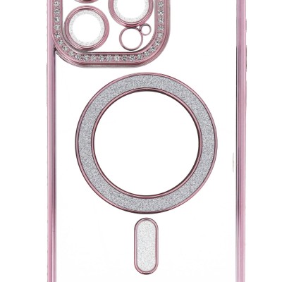 B.D.L Back Cover Θήκη Σιλικόνης Με Τζαμάκι Κάμερας, Magsafe, Στρασάκια Και Γκλίτερ (Iphone 15 Pro Max)