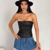CX Woman Γυναικείο Δερμάτινο Στράπλες Top