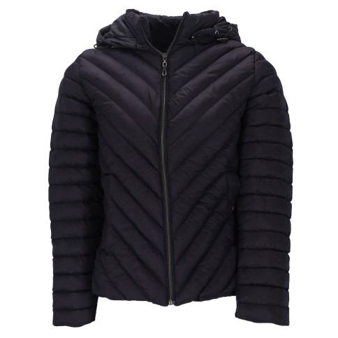 Stone Women's Puffer Jacket Black with Hood