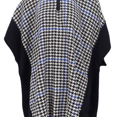 WOMEN'S PONCHO WITH ZIPPER AND PATTERN