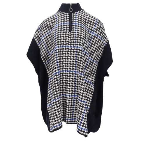WOMEN'S PONCHO WITH ZIPPER AND PATTERN