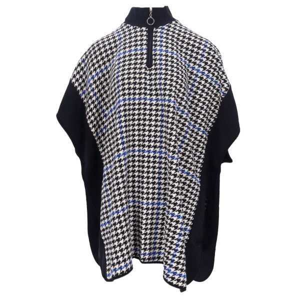 WOMEN'S PONCHO WITH ZIPPER AND PATTERN