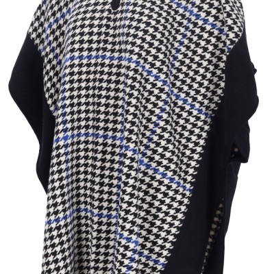 WOMEN'S PONCHO WITH ZIPPER AND PATTERN