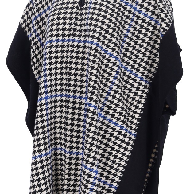 WOMEN'S PONCHO WITH ZIPPER AND PATTERN