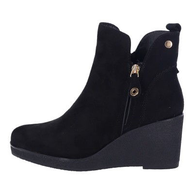 PLATO OM-2218 WOMEN'S SUEDE PLATFORM ZIP UP BOOTS