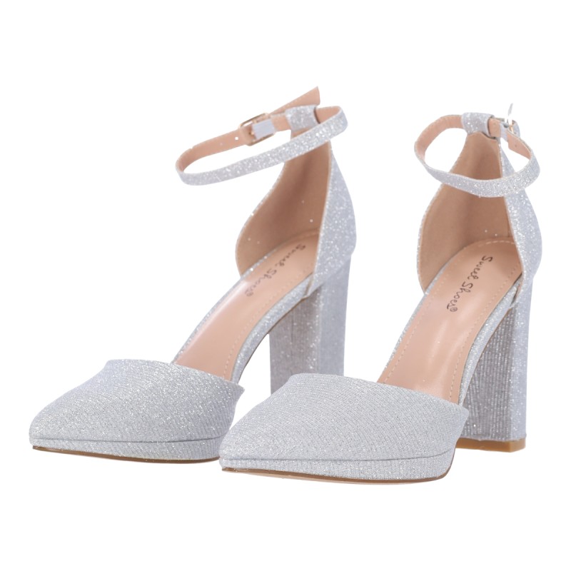 Sweet Shoes Γυναικείες Γόβες με Χοντρό Τακούνι και Γκλίτερ Sweet Shoes Γυναικείες Γόβες με Χοντρό Τακούνι και Γκλίτερ