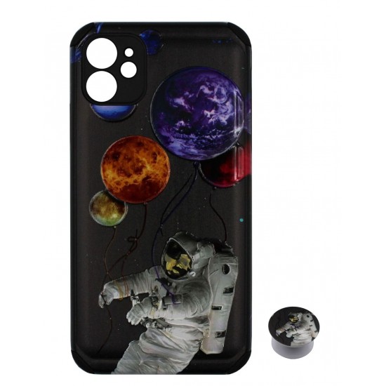 Back Cover Θήκη Με Σχέδιο Αστροναύτης Και Popsocket (Iphone 11)