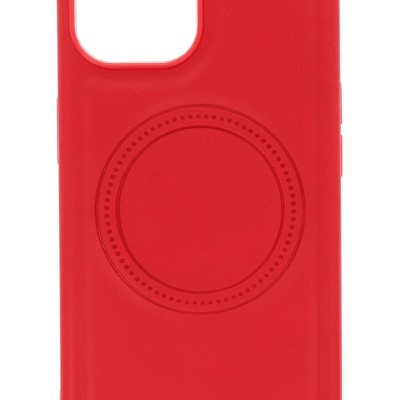 Oba Style Back Cover Θήκη Σιλικόνης Δερματίνης Magsafe Κόκκινο (Iphone 15)