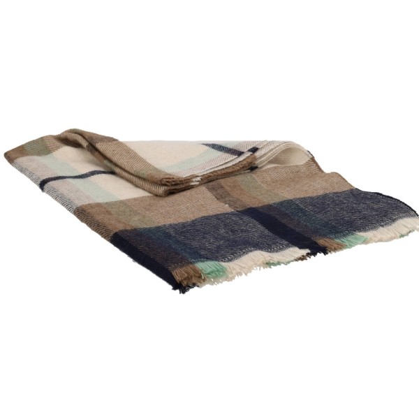 ΟΕΜ Γυναικεία Πασμίνα Καρό Σε Μπεζ Χρώμα