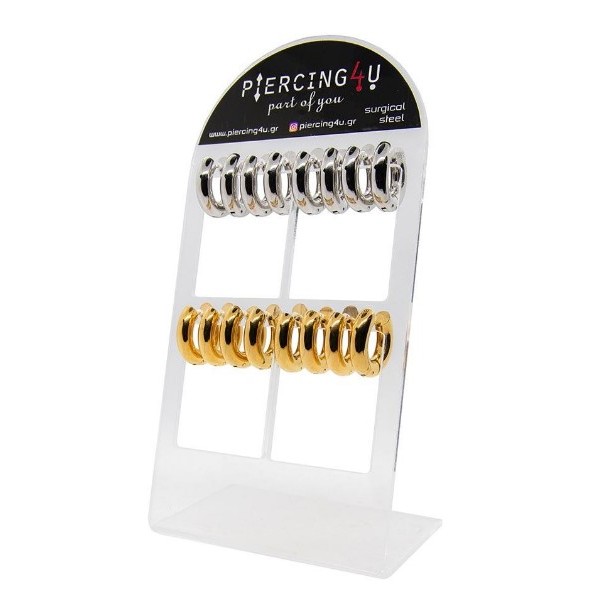 Piercing4u eh-0882 Σκουλαρίκι Αυτιού από Χειρ. Ατσάλι Κρικάκι Ασημί/Χρυσό