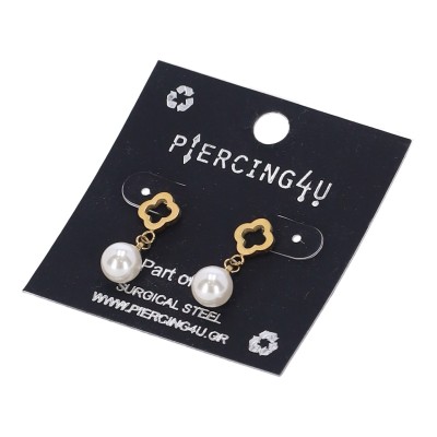 Piercing4u er-0553 Σκουλαρίκι Αυτιού από Χειρ. Ατσάλι Σχέδια Κρικάκια Χρυσό