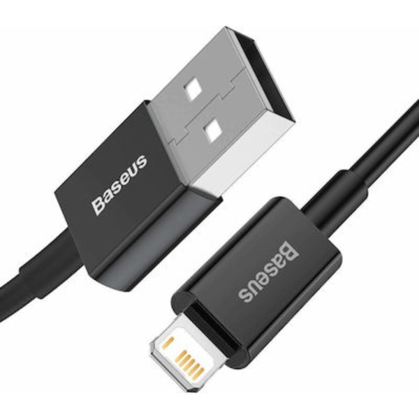 Baseus CALYS-A01 USB to Lightning Καλώδιο Φόρτισης Μαύρο 1m