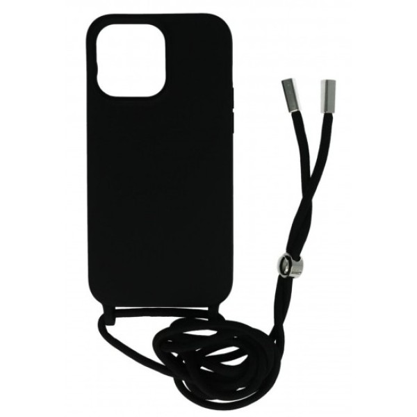 Borofone Back Cover Θήκη Σιλικόνης Με Ρυθμιζόμενο Κορδόνι Μαύρο (Iphone 15 Pro) Αξεσουάρ Κινητών/Tablet