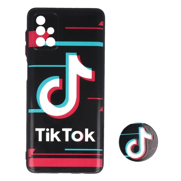Back Cover Θήκη Με Σχέδιο Tik Tok Και Pop Socket (Samsung Galaxy M51) Αξεσουάρ Κινητών/Tablet