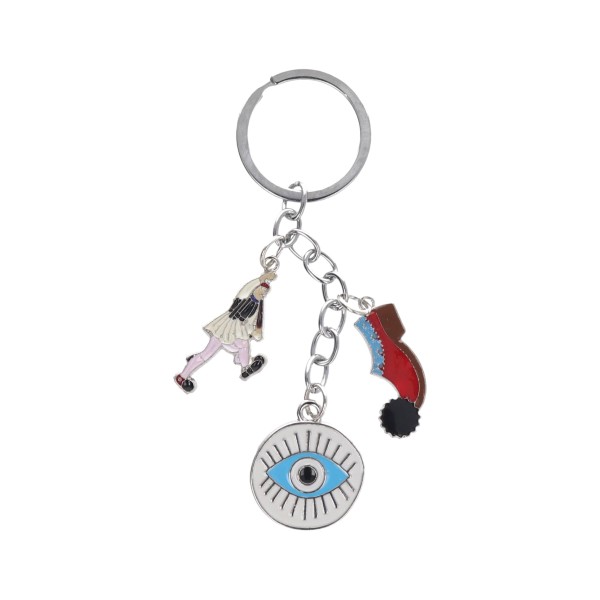 Μπρελόκ Μεταλλικό Με Ματάκι Και Τσολιάς