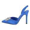 PLATO Γόβες mules σατέν μυτερές με τετράγωνη αγκράφα PLATO Γόβες mules σατέν μυτερές με τετράγωνη αγκράφα