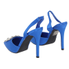 PLATO Γόβες mules σατέν μυτερές με τετράγωνη αγκράφα PLATO Γόβες mules σατέν μυτερές με τετράγωνη αγκράφα