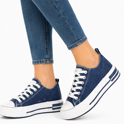 PLATO Γυναικεία Τζιν Δίπατα Sneakers PLATO Γυναικεία Τζιν Δίπατα Sneakers